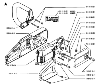 Chassis / Frame Diagram and Parts List for 1600 19953600001-Current Husqvarna Chainsaw