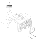 Cylinder Cover Diagram and Parts List for 253RB 2010-03 Husqvarna Brush Cutter