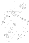 Bevel Gear Diagram and Parts List for 253RJ 2011-08 Husqvarna Brush Cutter