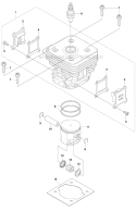 Cylinder Piston Diagram and Parts List for 253R 2011-08 Husqvarna Brush Cutter