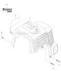Cylinder Cover Diagram and Parts List for 253R 2011-08 Husqvarna Brush Cutter