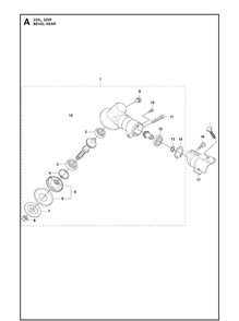 Bevel Gear Diagram and Parts List for 223R 2011 Husqvarna Brush Cutter