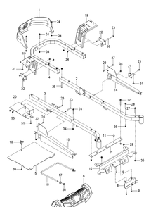 Frame Diagram and Parts List for Z248F (96795390300)(2018-10) Husqvarna Lawn Mower