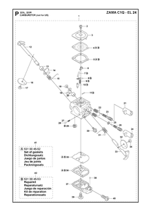Carburetor 2 Diagram and Parts List for 223R 2011 Husqvarna Brush Cutter