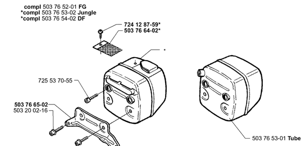Muffler Diagram and Parts List for 362EPA 1999-11 Husqvarna Chainsaw