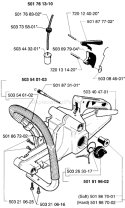 Page K Diagram and Parts List for 257 1996-01 Husqvarna Chainsaw