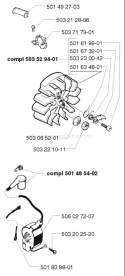 Page F Diagram and Parts List for 257 1998-03 Husqvarna Chainsaw