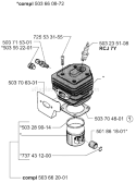 Part Location Diagram of 503289014 Husqvarna Piston Ring