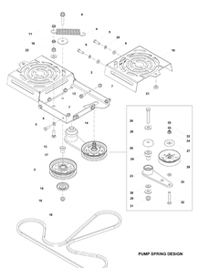 Transmission 2 Diagram and Parts List for MZ48  Husqvarna Lawn Mower