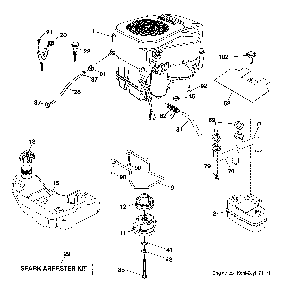 Engine Diagram and Parts List for LGT48DXL-96043026000  Husqvarna Lawn Tractor
