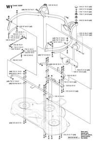 48-Inch/122cm Cutting Deck Diagram and Parts List for PF21AWD (953536501)(2005-04) Husqvarna Lawn Tractor