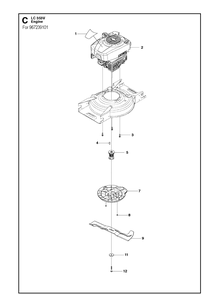 Engine 4 Diagram and Parts List for LC353V  Husqvarna Lawn Mower