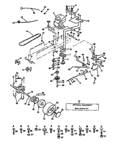 Drive Diagram and Parts List for YTH142 (954000352-A)(1991-08) Husqvarna Lawn Tractor