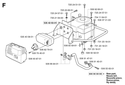 Engine Diagram and Parts List for R11BIO 2003-01 Husqvarna Lawn Tractor