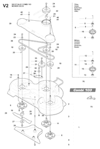 Mower Deck / Cutting Deck 3 Diagram and Parts List for R175 (966828501)(2008-05) Husqvarna Lawn Tractor