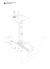 Fuel System Diagram and Parts List for R15-V2 (965094501)(2007-01) Husqvarna Lawn Tractor