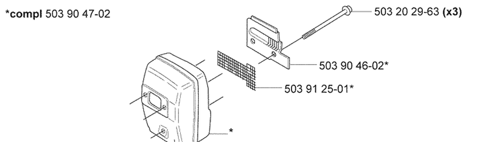 Muffler Diagram and Parts List for 232L 2007-01 Husqvarna Trimmer