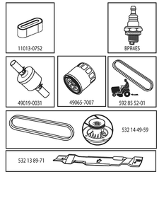 Frequently Used Parts Diagram and Parts List for TS142TXD (96041045000)(2020-03) Husqvarna Lawn Tractor