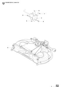 103cm Cutting Deck 3 Diagram and Parts List for RIDER175AWD (965105001)(2009-04) Husqvarna Lawn Mower