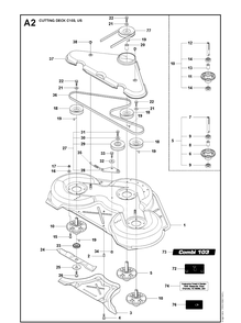 103cm Cutting Deck 2 Diagram and Parts List for R220T (966785701)(2012-03) Husqvarna Lawn Mower