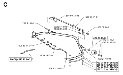 Cover Diagram and Parts List for R970HST 1998-03 Husqvarna Lawn Tractor
