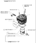 Part Location Diagram of 503907972 Husqvarna Cylinder Assembly