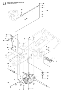 Engine Diagram and Parts List for RIDER175 (966828501)(2008-05) Husqvarna Lawn Mower