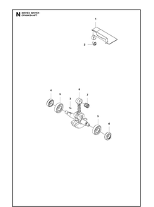 Crankshaft Diagram and Parts List for 325HE3 966787601 from 20150100001-current Husqvarna Hedge Trimmer