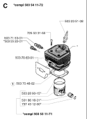 Part Location Diagram of 503531171 Husqvarna Piston