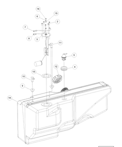 Fuel Tank Diesel Vehicles Diagram and Parts List for HUV4421DXP 2006-11 Husqvarna Lawn Tractor