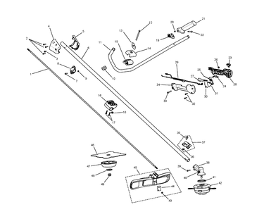 Shaft And Handle Diagram and Parts List for 325R  Husqvarna Brush Cutter