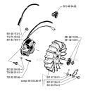 Ignition System Diagram and Parts List for 265RX 1992-05 Husqvarna Brush Cutter
