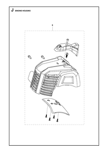 Housing Diagram and Parts List for 131RB  Husqvarna Edger