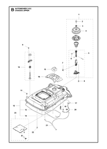 Chassis Upper Diagram and Parts List for 315X 2018 Husqvarna Lawn Mower
