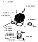 Page J Diagram and Parts List for 266 1984-10 Husqvarna Chainsaw