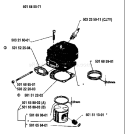 Page J Diagram and Parts List for 266 1985-01 Husqvarna Chainsaw