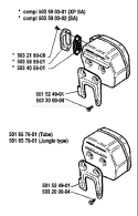 Page H Diagram and Parts List for 266 1989-02 Husqvarna Chainsaw