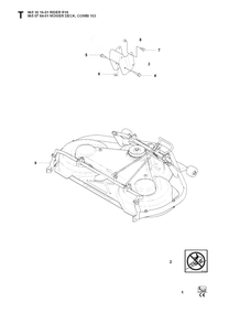 103cm Cutting Deck Diagram and Parts List for R16 (965161601)(2007-06) Husqvarna Lawn Tractor