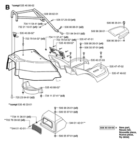 Cover Diagram and Parts List for PF21AWD (953536501)(2005-04) Husqvarna Lawn Tractor
