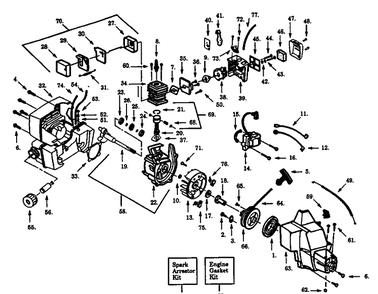 Engine Diagram and Parts List for 21LCN 1994-12 Husqvarna Edger