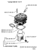 Part Location Diagram of 503405401 Husqvarna Gasket
