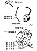 Page H Diagram and Parts List for 268K 268 K 1991-04 Husqvarna Concrete Saw