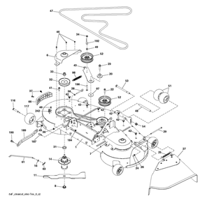 Mower Deck / Cutting Deck Diagram and Parts List for LGT54DXL  Husqvarna Lawn Tractor