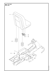 Seat Diagram and Parts List for PR17 AWD Husqvarna Lawn Mower