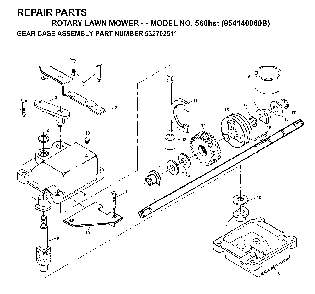 Gear Case Diagram and Parts List for 560HST (954140060B, 532702511)(1998-10) Husqvarna Lawn Mower