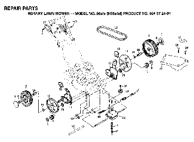 Repair Parts Diagram and Parts List for 56SF (H56SFG, 954072501)(1995-03) Husqvarna Lawn Mower