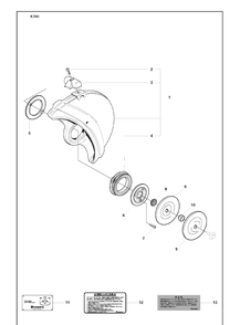 Wheel Guard Cpl And Flange Washer Diagram and Parts List for K760 2009-12 Husqvarna Lawn Tractor Accessories
