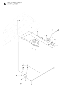 Height Adjustment Diagram and Parts List for R15-V2AWD (965094701)(2007-01) Husqvarna Lawn Tractor