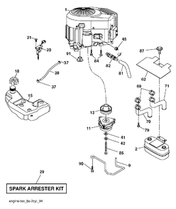 Engine Diagram and Parts List for YTH2348 (917240443)(2012-11) Husqvarna Lawn Tractor