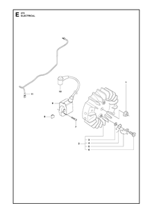 Electrical Diagram and Parts List for 272XP 20163200001-20173200000 Husqvarna Chainsaw